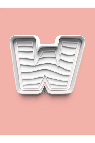 Desenli W Harfi Kurabiye Kalıbı Ve Şeker Hamuru Kalıbı ürün görseli