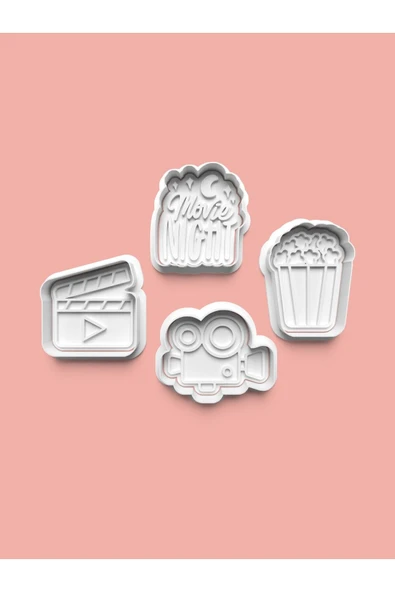 Film Keyfi Kurabiye Kalıbı Ve Şeker Hamuru Kalıbı 4'lü Set ürün görseli