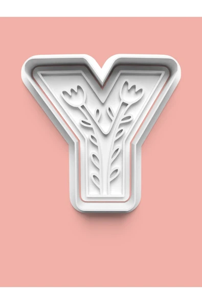 Desenli Y Harfi Kurabiye Kalıbı Ve Şeker Hamuru Kalıbı ürün görseli