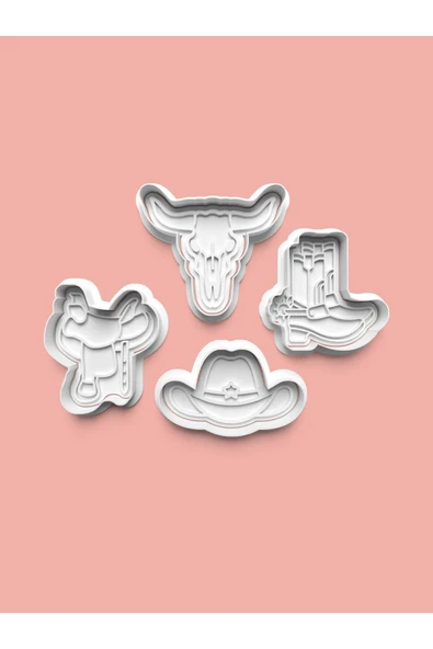 Kovboy Kurabiye Kalıbı Ve Şeker Hamuru Kalıbı 4'lü Set ürün görseli