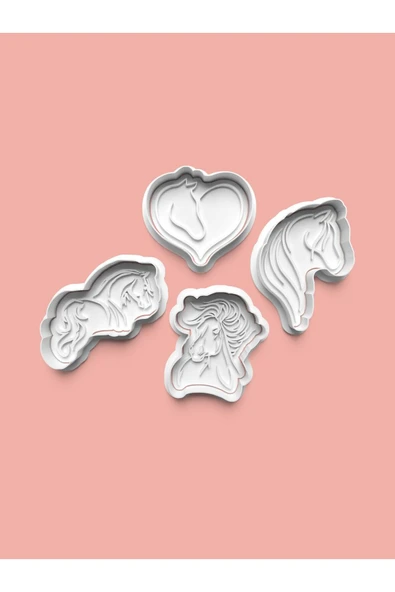 Atlar Kurabiye Kalıbı Ve Şeker Hamuru Kalıbı 4'lü Set ürün görseli