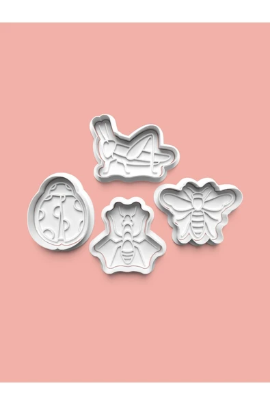 Böcekler Kurabiye Kalıbı Ve Şeker Hamuru Kalıbı 4'lü Set ürün görseli