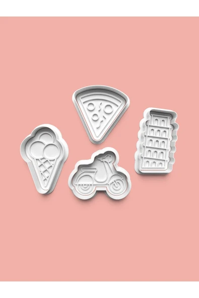 İtalya Teması Kurabiye Kalıbı Ve Şeker Hamuru Kalıbı 4'lü Set ürün görseli