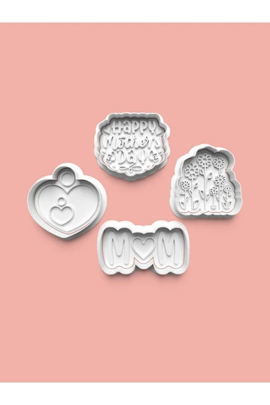 Sevgi Kurabiye Kalıbı Ve Şeker Hamuru Kalıbı 4'lü Set ürün görseli