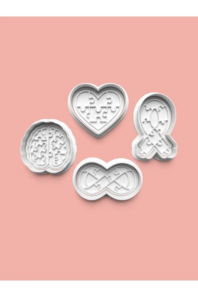 Puzzle Kurabiye Kalıbı Ve Şeker Hamuru Kalıbı 4'lü Set ürün görseli
