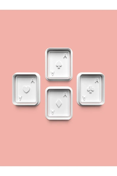 As Kartları Kurabiye Kalıbı Ve Şeker Hamuru Kalıbı 4'lü Set ürün görseli