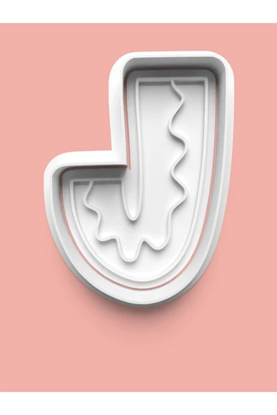 Desenli J Harfi Kurabiye Kalıbı Ve Şeker Hamuru Kalıbı ürün görseli