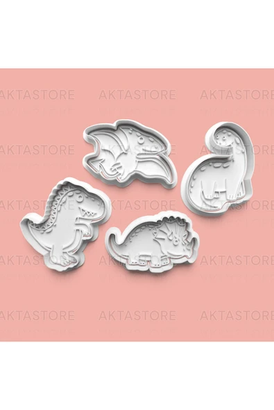 Dino Kurabiye Kalıbı Ve Şeker Hamuru Kalıbı 4'lü Set ürün görseli
