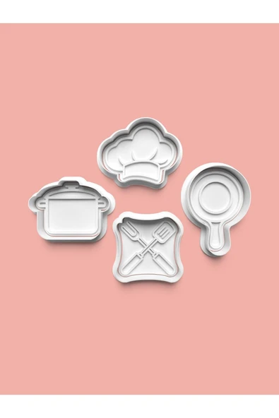 Aşçılık Kurabiye Kalıbı Ve Şeker Hamuru Kalıbı 4'lü Set ürün görseli