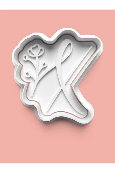 Çiçek Desenli X Harfi Kurabiye Kalıbı Ve Şeker Hamuru Kalıbı ürün görseli