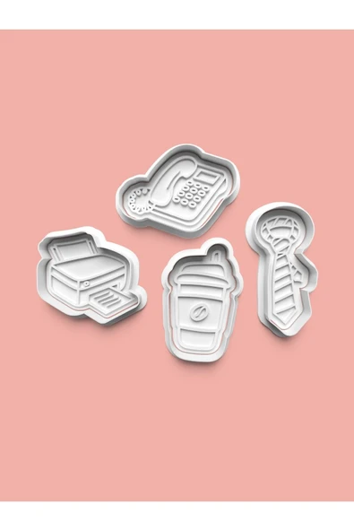 Ofis Kurabiye Kalıbı Ve Şeker Hamuru Kalıbı 4'lü Set ürün görseli