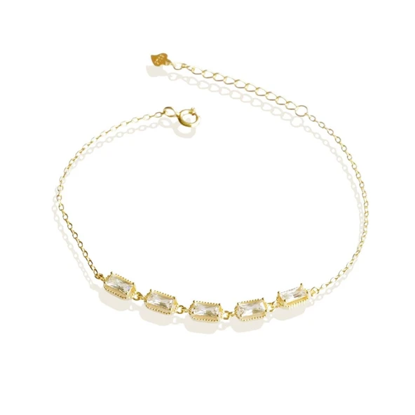 Mini Baget Sıralı Gümüş Bileklik - Resim 4