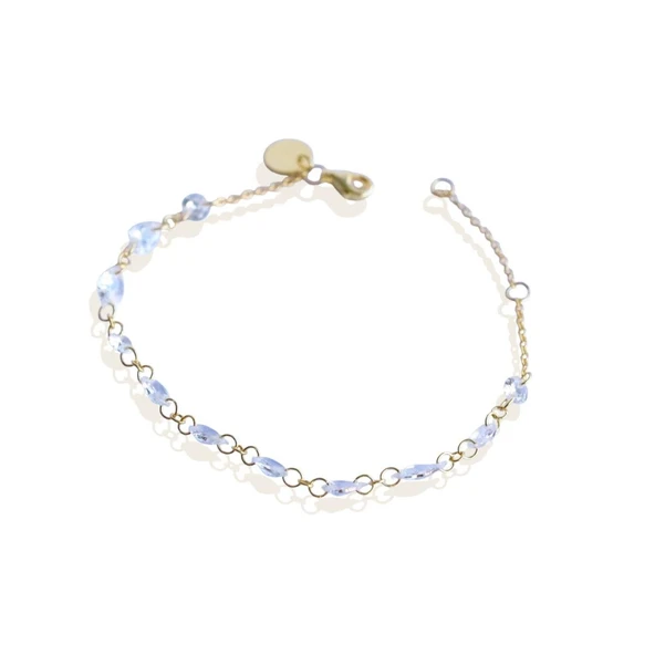 Kristal Sıra Taşlı Gümüş Bileklik - Resim 3