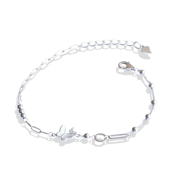 Kelebek Sedef Taşlı Gümüş Bileklik - Resim 8