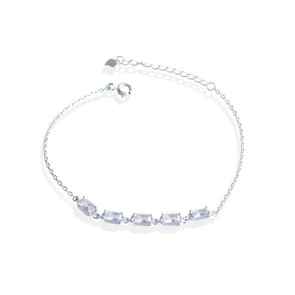 Mini Baget Sıralı Gümüş Bileklik - Resim 9