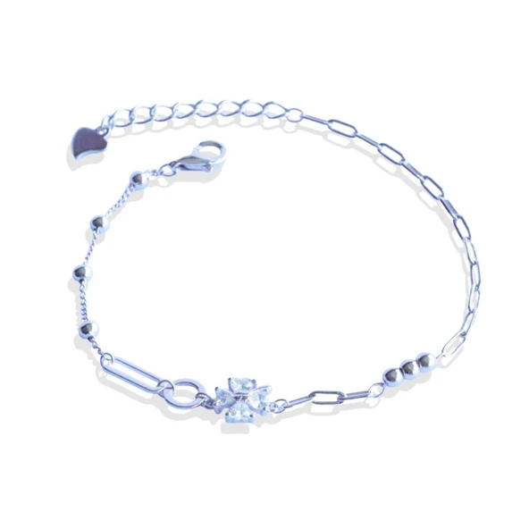 Yonca Taşlı Trend Gümüş Bileklik - Resim 8