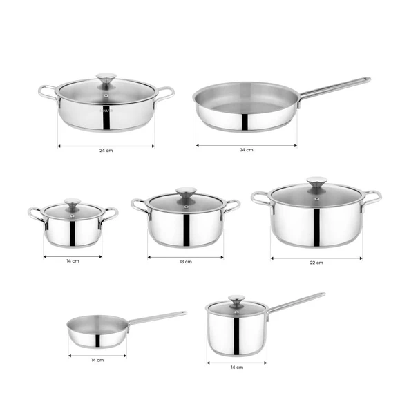 Schafer Steel Storm Çelik Tencere Seti 12 Parça-Inox - 2