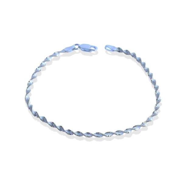 Burgu Çift Renkli Gümüş Bileklik - Resim 5