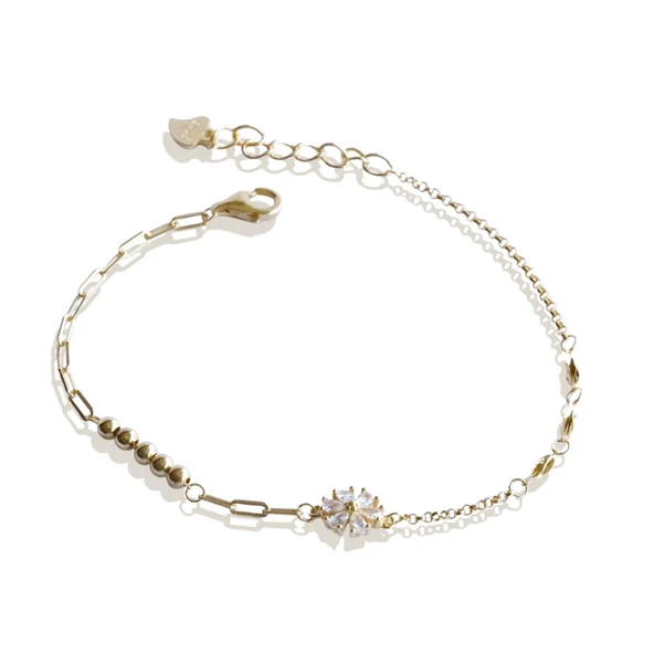 Çiçek Taşlı Gümüş Trend Bileklik - Resim 4