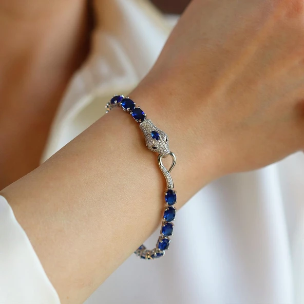 Sky Red Colleciton Serpent Safir Creatif Gümüş Bileklik ürün görseli 1