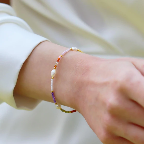 Doğaltaş İncili Gümüş Bileklik ürün görseli 1