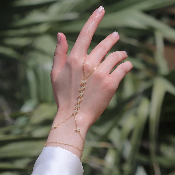 Yıldız Sıralı Taşlı Gümüş Şahmeran ürün görseli 1