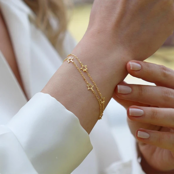 Yıldız Sıralı Gümüş Bileklik ürün görseli 1