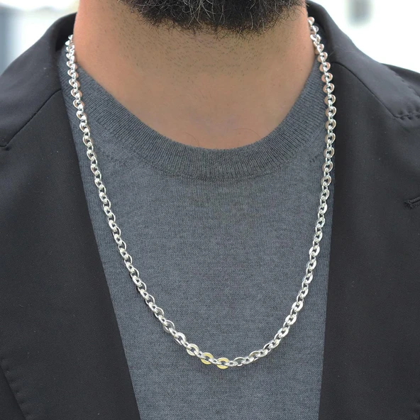 Yuvarlak Forsa 6mm 65cm Gümüş Zincir ürün görseli 1