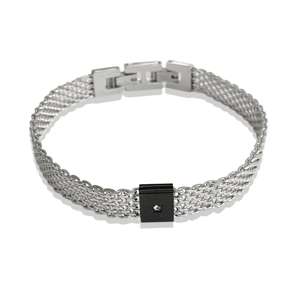 ARS161 Erkek Deri Çelik Bileklik ürün görseli 1