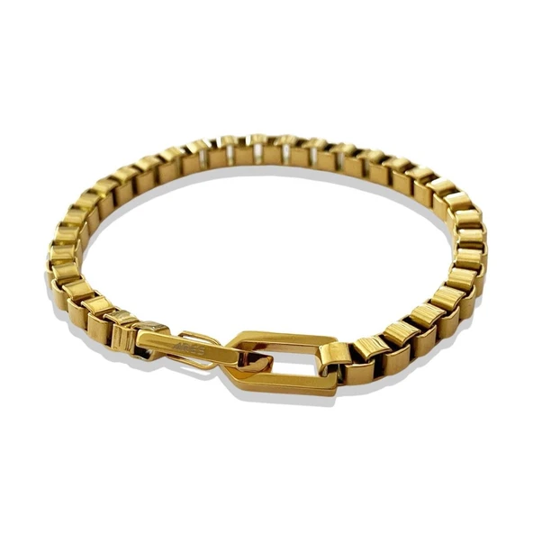 ARS156 Erkek Deri Çelik Bileklik ürün görseli 1