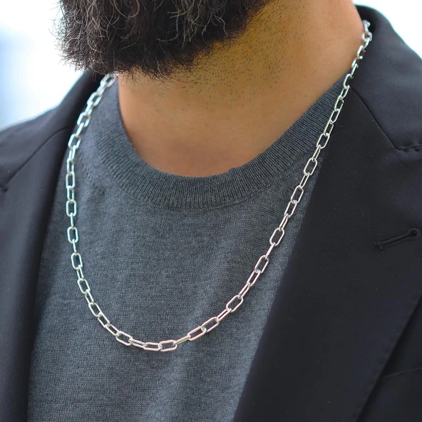 Trend Model 5mm 60cm Gümüş Zincir - Resim 3