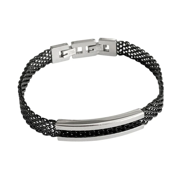 ARS162 Erkek Deri Çelik Bileklik ürün görseli 1