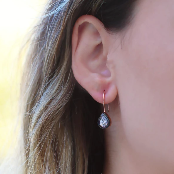 Damla Elmas Montür Modeli Rose Gold Gümüş Set - Resim 3