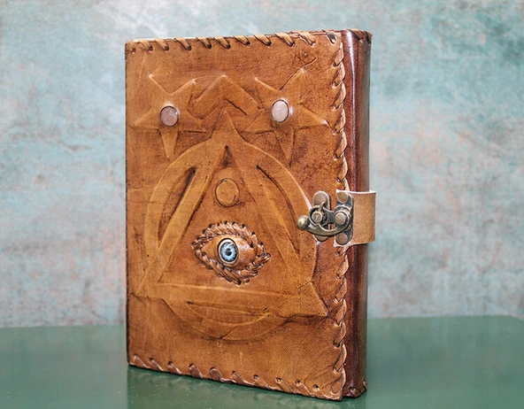 Taşlı Deri Defter Model 4 - 1