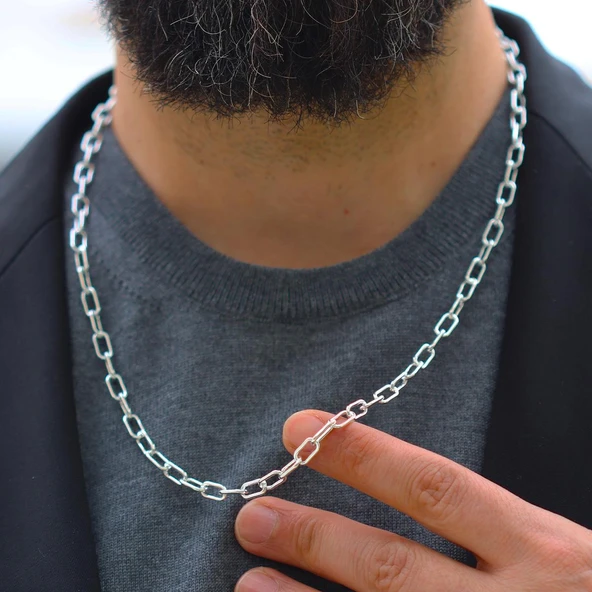 Trend Model 5mm 60cm Gümüş Zincir - Resim 4