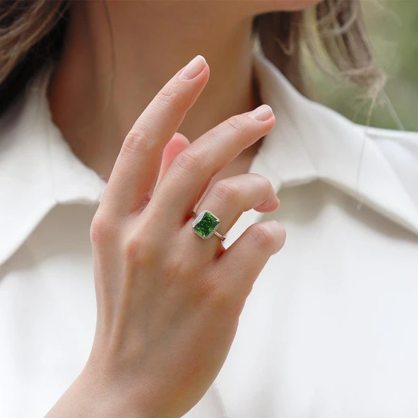 Baget Paribu Icecut Taşlı Gümüş Yüzük ürün görseli 1