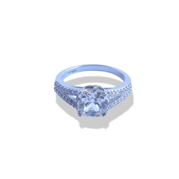 Sky Diamond Radiant 2.00Ct Gümüş Yüzük - Resim 4