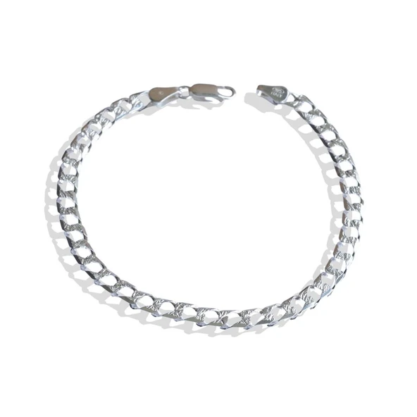 Kare Gurmet Modeli 5mm Gümüş Erkek Bileklik - Resim 4