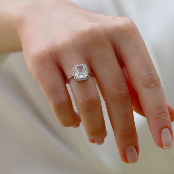 Baget Icecut Taşlı Gümüş Yüzük - Resim 4