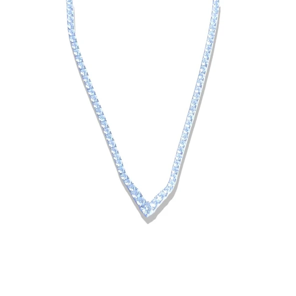 V Su Yolu 3mm Gümüş Kolye - Resim 4