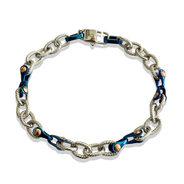 ARS194 Erkek Deri Çelik Bileklik ürün görseli 1