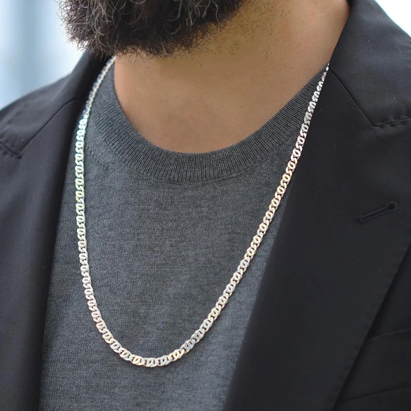 Kaplan Gözü 5mm 65cm Gümüş Zincir - Resim 3