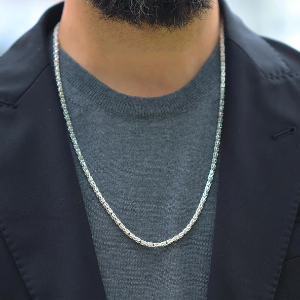 Kral Modeli 3mm 65cm Gümüş Zincir ürün görseli 1