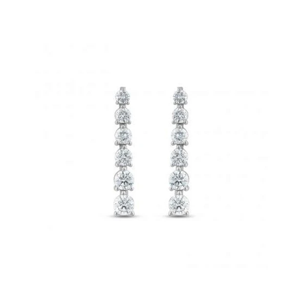 Zirkon Taşlı Su Yolu Gümüş Küpe - Resim 4