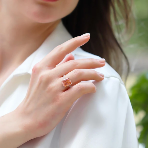 Emerald Icecut Taşlı Gümüş Yüzük - Resim 2