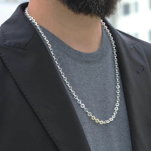 Yuvarlak Forsa 6mm 65cm Gümüş Zincir - Resim 3