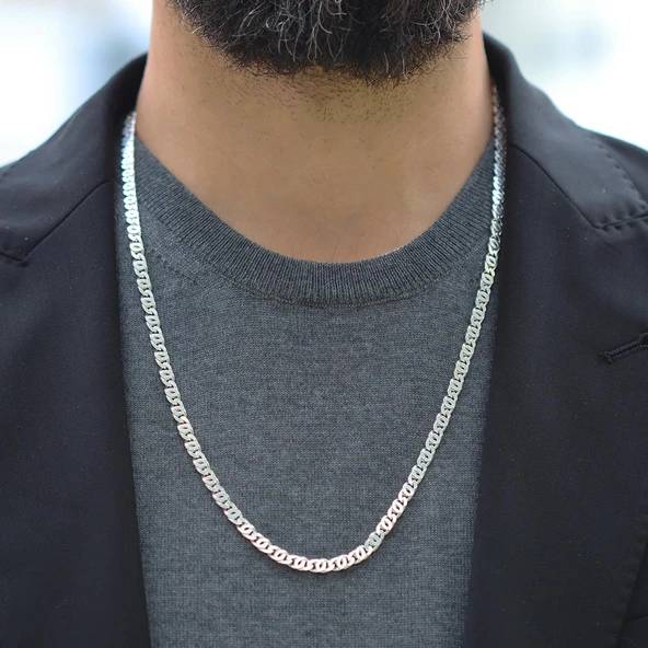 Kaplan Gözü 5mm 65cm Gümüş Zincir ürün görseli 1