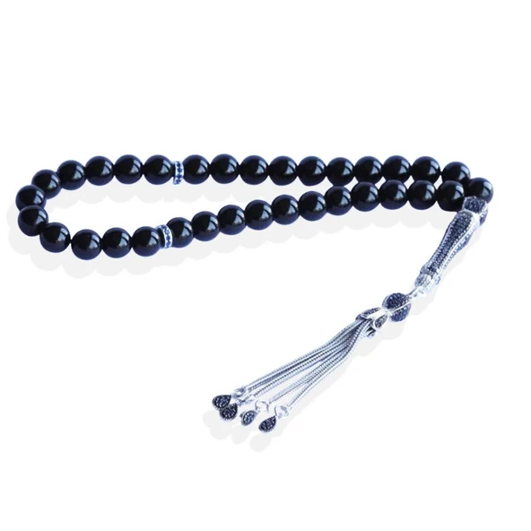 Onix Doğaltaşlı Gümüş Tesbih - Resim 2