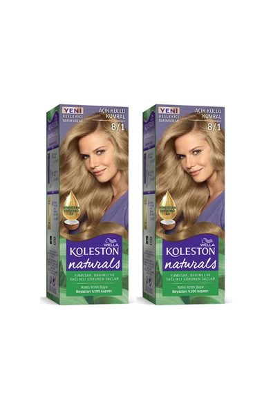 Wella Koleston Naturals Saç Boyası 8/1 Açık Küllü Kumral 2 Adet