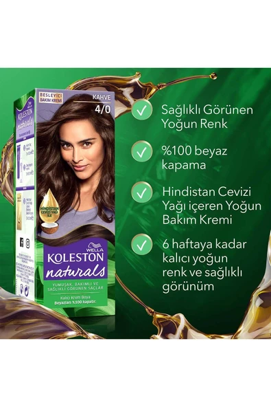 Wella Koleston Naturals Saç Boyası 4/0 Kahve - 7